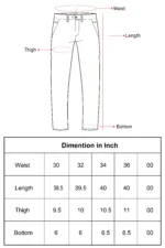 Denim size chart