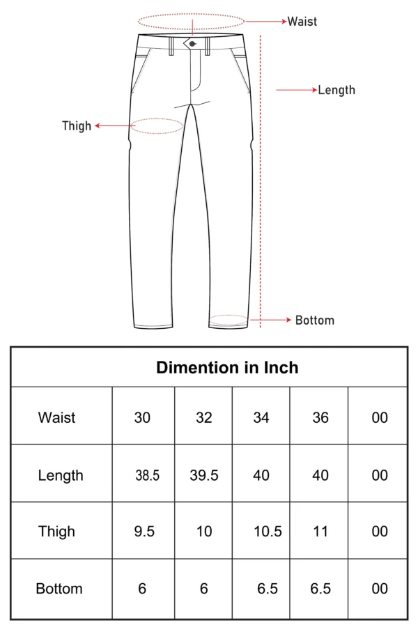 Denim size chart
